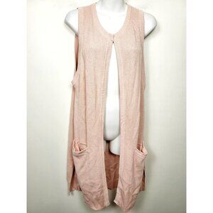 NWT Fig Clothing Pink Waffle Knit Lax Cardigan Sweater – Size M